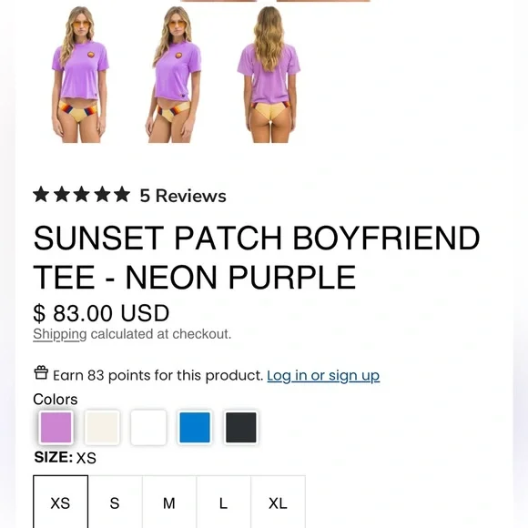 Aviator Nation Purple Tee with Sunset Patch - Picture 6 of 6